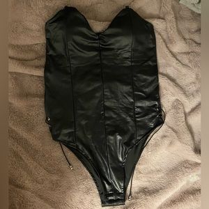 Faux leather body suit!